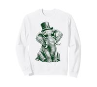 Elefante Divertido con Gafas de Sol Shamrock Día de San Patricio Sudadera