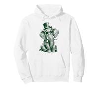 Elefante Divertido con Gafas de Sol Shamrock Día de San Patricio Sudadera con Capucha