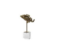 Elefante Dorado con alas simulando Que Vuela con Base de Cristal 13X11X38 cm