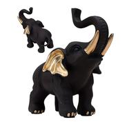 Elefante dorado negro - Figura artística de resina, de animal de lujo, exhibición de elegancia de armonía, éxito de la , colección de simbolismo de opulencia, obra maestra, legado de