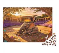 Elefante en Teatro Puzzle de 1000 Piezas Papel Puzzle para Adultos Escenario al Atardecer Relajación Atención Decoración Regalo 70x50cm/1000pcs