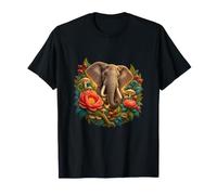 Elefante Entre Flores de Coral Camiseta