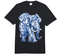 Elefante Floral Vintage con Flores Delft Art Chinoiserie Comfort Colors Adult Heavyweight T-Shirt
