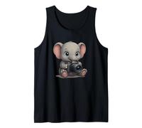 Elefante Fotógrafo Gráfico - Camiseta divertida de fotografía de animales Camiseta sin Mangas