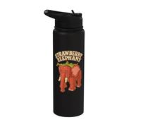 Elefante Fresa Divertido Italiano Brainrot Slang Juegos Meme Stainless Steel Insulated Water Bottle