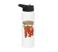 Elefante Fresa Divertido Italiano Brainrot Slang Juegos Meme Stainless Steel Insulated Water Bottle