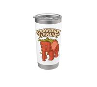 Elefante Fresa Divertido Italiano Brainrot Slang Juegos Meme Vaso térmico de acero inoxidable de doble pared