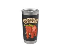 Elefante Fresa Divertido Italiano Brainrot Slang Juegos Meme Vaso térmico de acero inoxidable de doble pared
