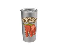 Elefante Fresa Divertido Italiano Brainrot Slang Juegos Meme Vaso térmico de acero inoxidable de doble pared