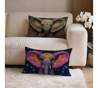 Elefante Fundas Cojines 65x65 Juego de 2, NóRdico Fundas Cojines 65x65, Suave Terciopelo Cuadrado Pillow Case con Cremallera Oculta, Cushion Covers para Decoracion Hogar Sofás, Regalo Mujer A-m1521
