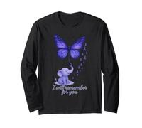 Elefante I Will Remember For You Mariposa de Alzheimer Manga Larga