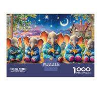 Elefante in Basket Rompecabeza 1000 Piezas Star Elefantes Colores Vibrantes para Principiantes Sin Frustración Noche De Juegos Sin Piezas Faltantes 52x38cm/1000pcs
