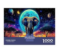 Elefante in StarLuz Cartón Grueso Luna Paquete De Rompecabezas Amantes del Rompecabezas De La Familia Puzzle De Alivio del Estrés Entrenamiento Cerebral 52x38cm/1000pcs