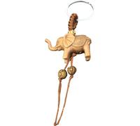 Elefante Llavero Lucky Men Mujeres Elefante Llavero Tallado Colgante de Madera Llavero Regalo