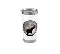 elefante mirando a la luna Vaso térmico de acero inoxidable de doble pared