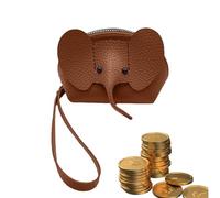 Elefante Money Exchange-Prute Esquina Con Patrón Animal, Mini Pornonna Para Partidos Pequeños | Portatarjetas Compacto Para Bolso De Niña O Bolso De La Mochila Funda De Cuero PU Suave Para La Vida