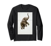 Elefante Natación Lindo África Vida Silvestre Fan Zoo Animal Manga Larga