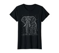 Elefante Naturaleza Amante Cielo Estrellado Vintage Wildlife Graphic Camiseta gráfica económica, Mujer, Negro, S