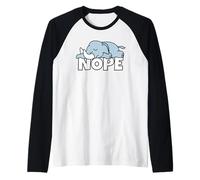 Elefante Perezosa Nope Not Today Vago Pereza Wildlife Safari Camiseta Manga Raglan