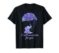 Elefante Púrpura I Will Remember For You Alzheimer Conciencia Camiseta
