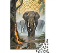Elefante Puzzle 1000 Piezas De Madera | Desafío Creativo para Adultos Y Adolescentes | Aprende Jugando con Rompecabezas De Desafiando