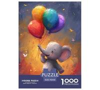 Elefante Puzzle 1000 piezas Globos coloridos Puzzles Juego De Inteligencia Decoración De Pared Del Hogar De Cartón 100% Reciclated Regalos para Mujeres, Hombres 70x50cm/1000pcs