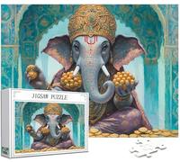 Elefante Puzzle 5000 Piezas Adultos, Puzzle India Patrón Diseño, Jigsaw Adultos, 5D DIY Artesanía Familia Actividades con Embalaje de Caja de Regalo, Home Room Wall Decor, Regalo 156x105cm, Model190