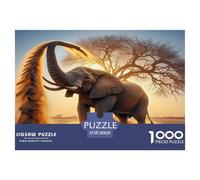 Elefante Puzzle Classici Da 1000 Pezzi Gioco Educativo Puzzle Decorativo Domestico Cartone 100% Riciclato Regalo per Famiglia E Adulti 38x26cm/1000pcs