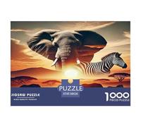 Elefante Puzzle De 1000 Pièces Pour Adultes Et Enfants À Partir De 12 ANS Jeu Cadeau Unique Divertissement Créatif Cadeau Classiques Décoration De La Maison 38x26cm/1000pcs