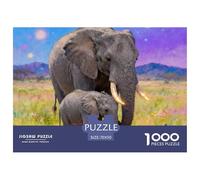 Elefante, Puzzle De 1000 Piezas, Estimula La Memoria Y Creatividad, Perfecto para Regalos, Recomendado Desde 10 Años, Estilo Animal Pintado, 70x50cm/1000pcs