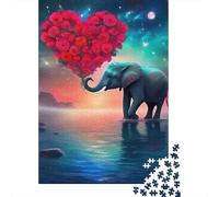Elefante Puzzles 1000 Piezas para Adultos, Juegos Educativos, Antiestrés, Ejercita Memoria para Familia, Regalos 500pcs (52x38cm)