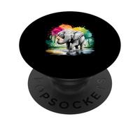 Elefante que juega en el agua PopSockets PopGrip Adhesivo
