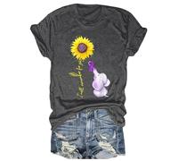 Elefante que me recordaré para ti, camiseta de girasol, alas de ángel, negro, grande, gris oscuro, XXL
