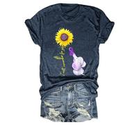 Elefante que me recordaré para ti, camiseta de girasol, alas de ángel, negro, grande, marine, XL