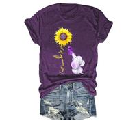 Elefante que me recordaré para ti, camiseta de girasol, alas de ángel, negro, grande, morado, XL