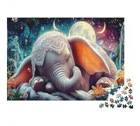 Elefante Rompecabezas 1000 Piezas Sleeping Elefante Fantasy Art Print Estéticos Y Desafiantes De Desafío Duro Imposible Juguete Desafío Y Juego Educativo Regalos Entretenimiento Creativo para Adultos