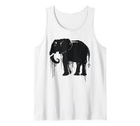 Elefante Sketch Style Salva a los Elefantes de África Negro Blanco Camiseta sin Mangas