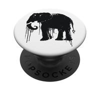 Elefante Sketch Style Salva a los Elefantes de África Negro Blanco PopSockets PopGrip Adhesivo