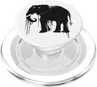 Elefante Sketch Style Salva a los Elefantes de África Negro Blanco PopSockets PopGrip para MagSafe