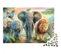 Elefante Swing Sturdy Cardboard Retrato de Familia Safari Jigsaw Puzzle Adults Kids Fun Family Game Logic Training Great Gift for Christmas Puzzle Lovers Fans 52x38cm/1000pcs