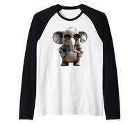 Elefante Trompa Africa Safari Naturaleza Dulce Elefantes Camiseta Manga Raglan