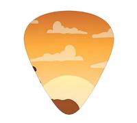 Elefante y jirafa en el atardecer Premium Bass Guitarra Eléctrica, Púa de Guitarra para una experiencia musical sin igual