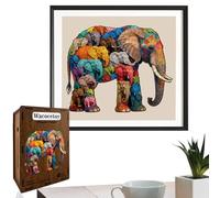 Elefanten-Puzzle Aus Holz - 218 Teile Tierförmiges Lernspiel | 31,8 cm Dekoratives Familien- Und Freizeitspiel Für Kinder Und Erwachsene - Kreatives Geschenk Für Geburtstag, Weihnachten, Schule & Büro