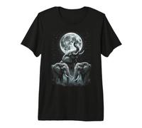 Elefantes bajo la Luna Amante de Elefantes Camiseta Premium