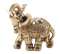 Elefantes de la Suerte Feng Shui Elephant Statue Golden Collectible Wealth Lucky Elephant Figurine decoración de la Oficina en el hogar Regalo(Large)
