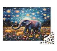 Elefantes Noche Rompecabezas 1000 Piezas De Cartón Grueso Astrología Puzzle Anti Estrés Adultos para Rompecabezas De Viaje como Regalo Original 70x50cm/1000pcs