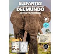 Elefantes y Otros Animales Nacionales del Mundo: 30 animales nacionales en doble página: una ilustración a color y otra para colorear