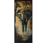 Elefanti Dipingere con i Numeri Adulti, Misura XXL 35x105cm,Foresta Paint by Numbers Kit Principianti Con 3 Penne, Kit Fai Da Te, Hobby Creativi Adulti Regalo Donna Decorazioni, (Senza Cornice) P0M959