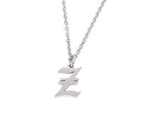 Elefezar Collar con letra inicial del alfabeto inglés antiguo, Metal, Circonia cúbica