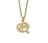 Elefezar Collar de metal con letra inicial del alfabeto inglés antiguo